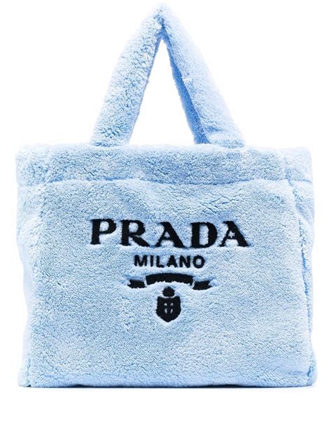 prada blue terry bag|prada embroidery totes.